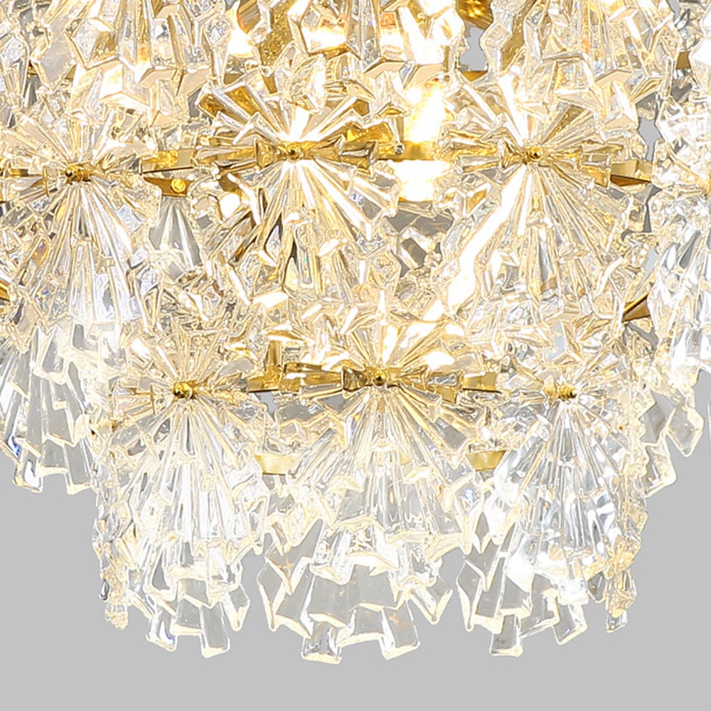 Marilyn Elegant Gold Pendant Light 3 Rings, Metal/Glass - Lumpaz
