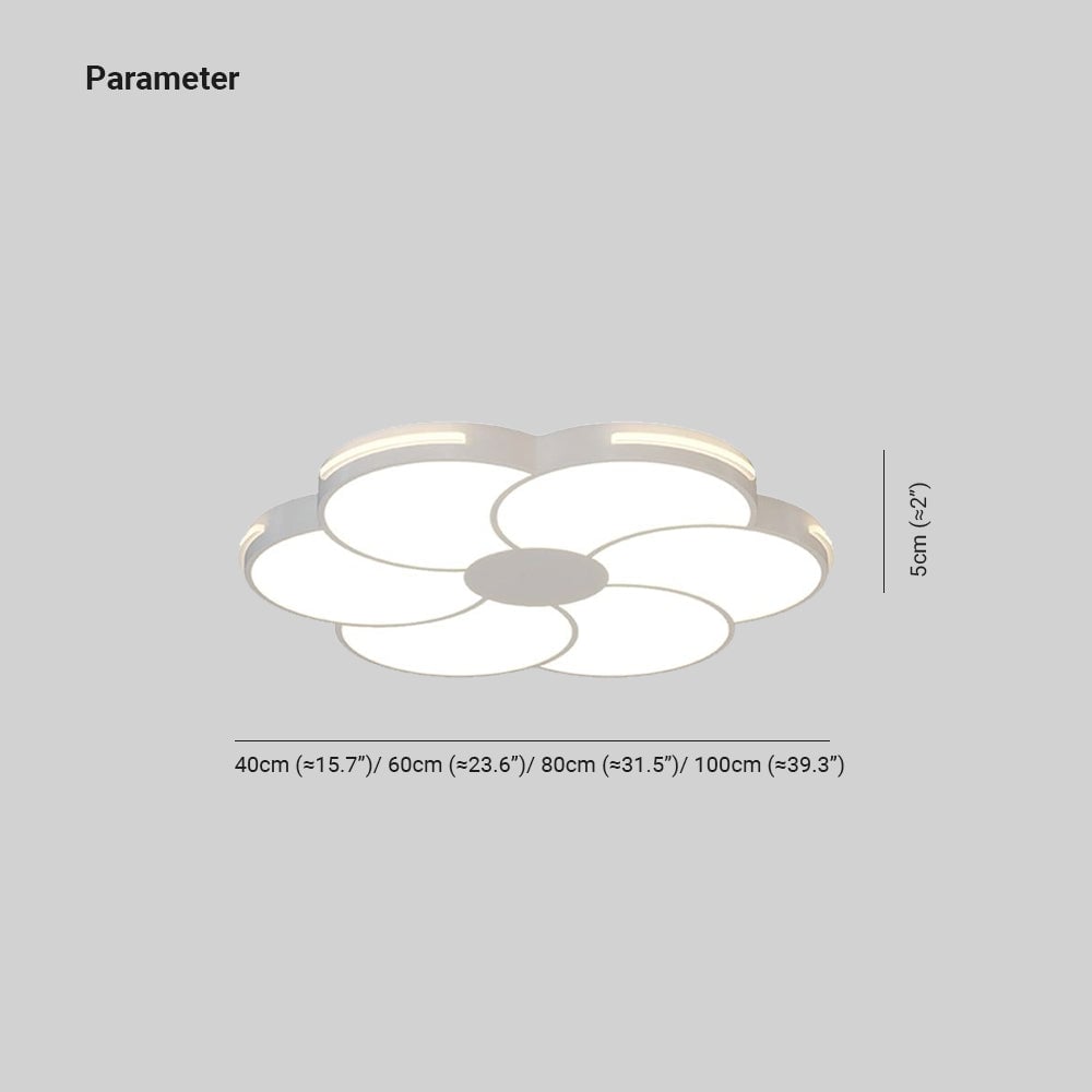 Hana Modern Flower Metal/Acrylic Flush Mount Ceiling Light, White - Lumpaz