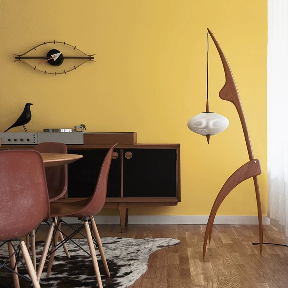 Renée Floor Lamp, Artificial Paper & Wood - Lumpaz