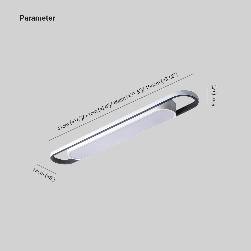 Quinn Minimalist Linear Flush Mount Ceiling Light, White - Lumpaz