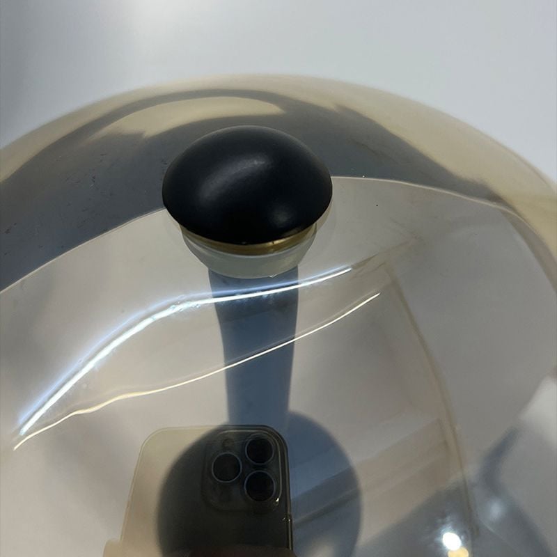 Salgado Modern Geometric Metal Glass Floor Lamp, Black/Amber - Lumpaz