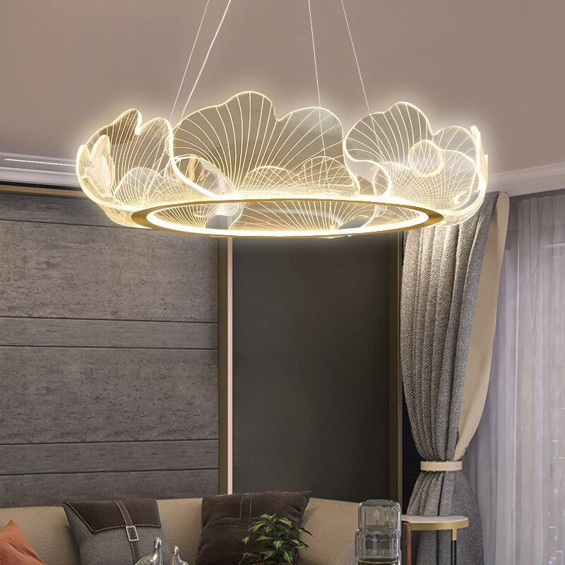 Marilyn Modern Blown Pendant Light, Metal/Acrylic, Living Room/Hall - Lumpaz