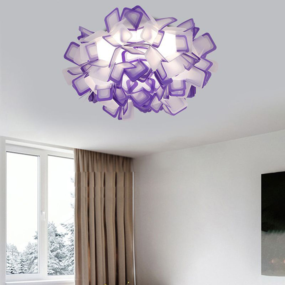 Morandi Art Deco Flower Acrylic Flush Mount Ceiling Light 7 Colors - Lumpaz