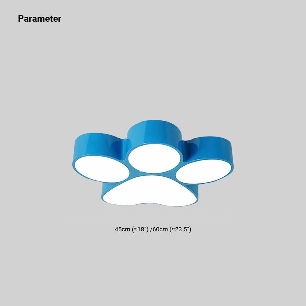 Freja Modern Dog Paw Acrylic Children Ceiling Flush Mount Light - Lumpaz