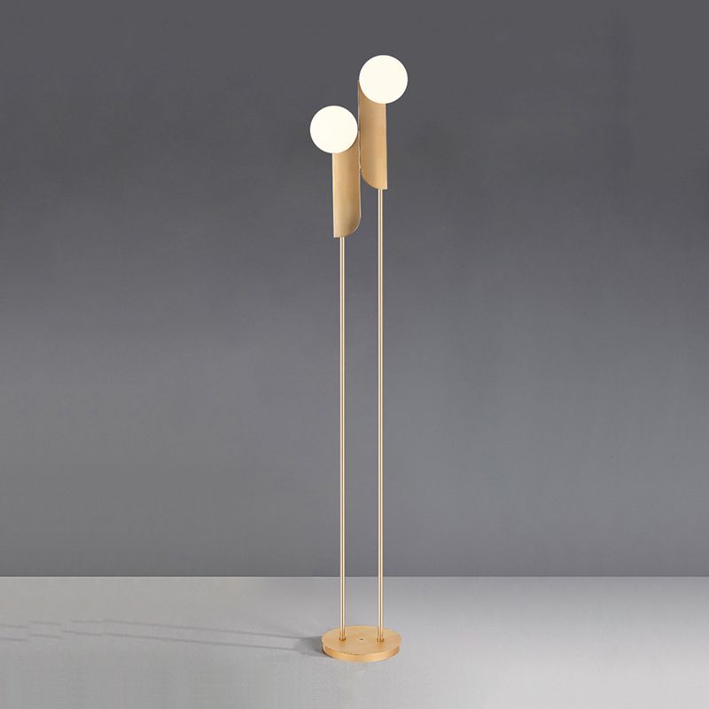 Salgado Minimalist Gold Floor Lamp, Metal, Living room - Lumpaz