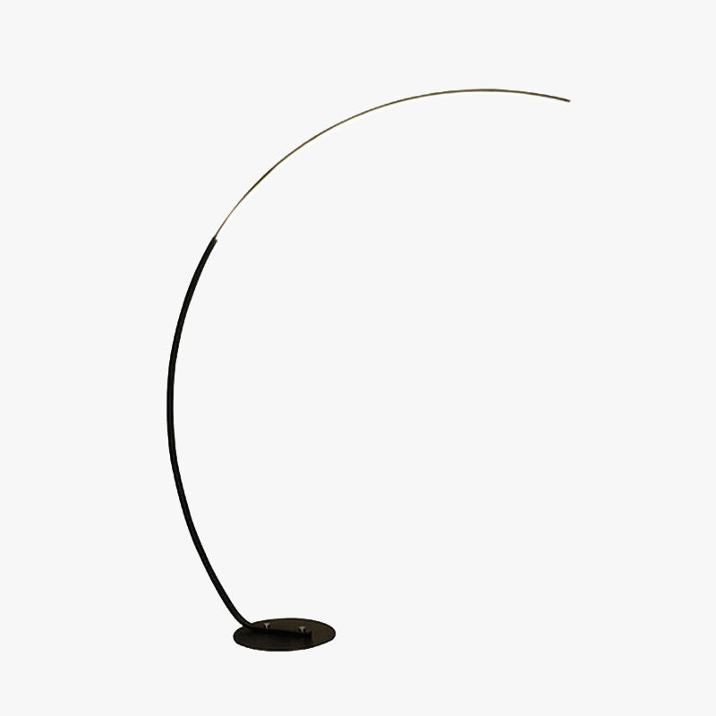 Edge Modern Arc LED Floor Lamp, Black/White, Metal/Silicon - Lumpaz