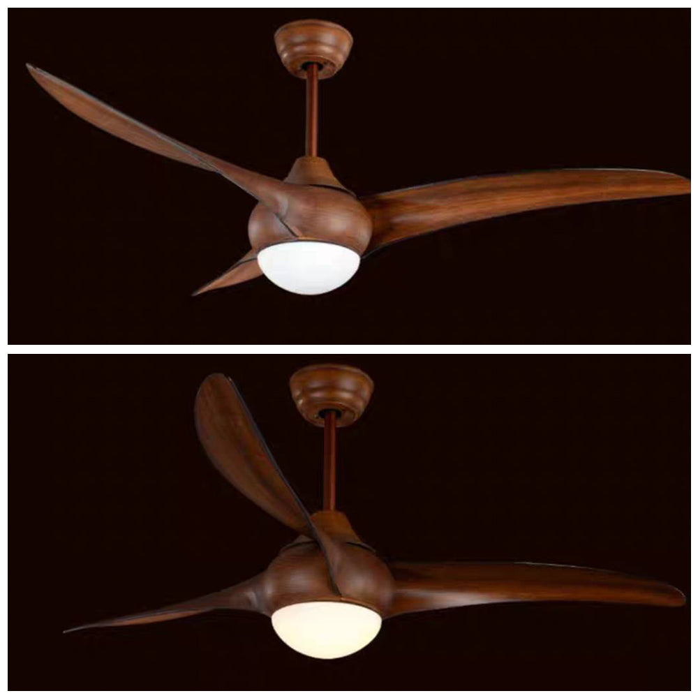 Garner 3-Blade Black & Brown Ceiling Fan with Light, DIA 52'' - Lumpaz