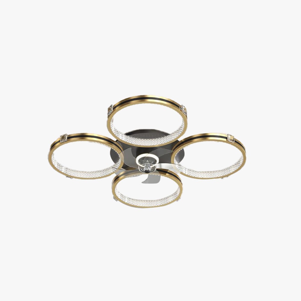 Kirsten 4-Rings 5-Blade Ceiling Fan with Light, 31"/40.5" - Lumpaz