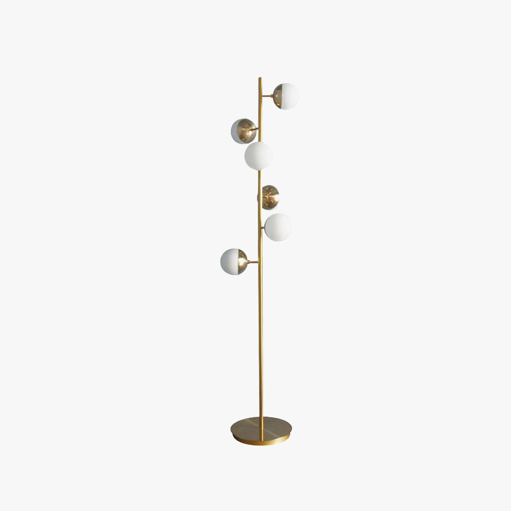 Valentina Floor Lamp Ball Modern, Metal/Ceramic, White/Gold, Living Room - Lumpaz