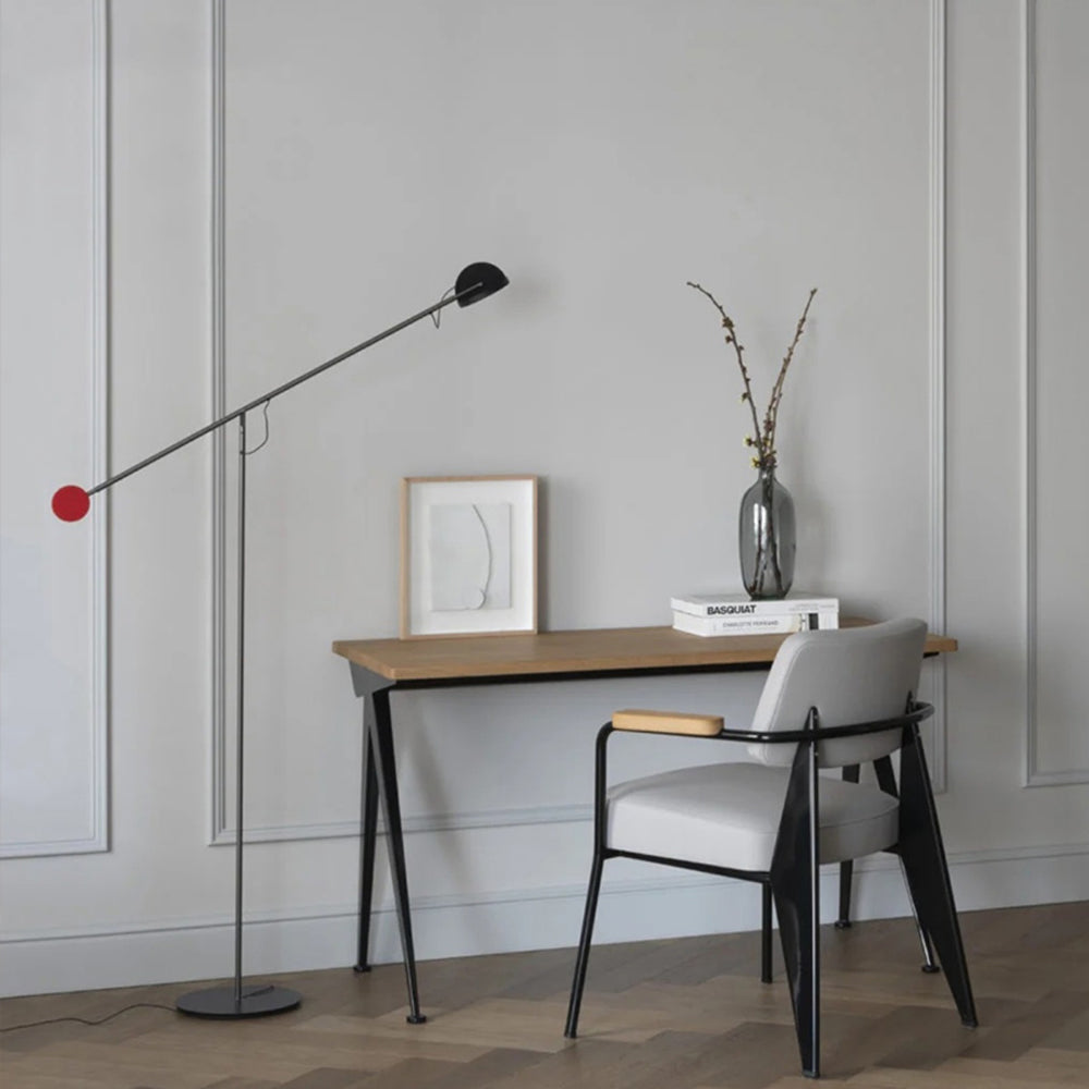 Avi Industrial Minimalist Linear Metal Floor Lamp, Black - Lumpaz