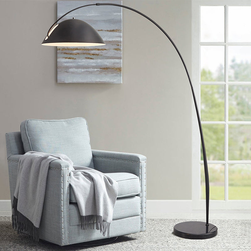 Avi Modrn Fishing Rod Metal Floor Lamp, Black - Lumpaz