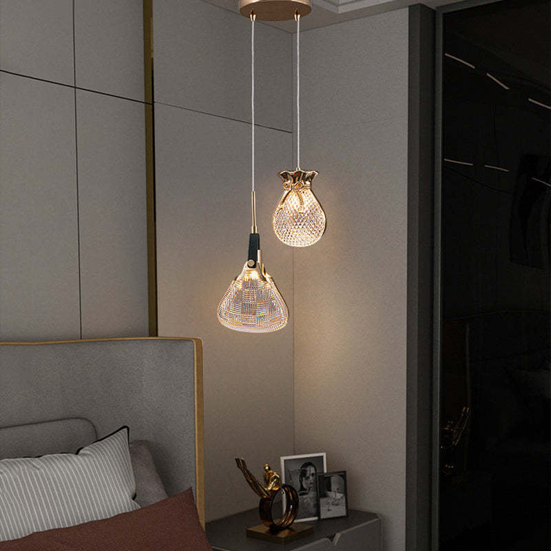 Hailie Postmodern Elegant Gold/Black Bedroom Pendant Light - Lumpaz