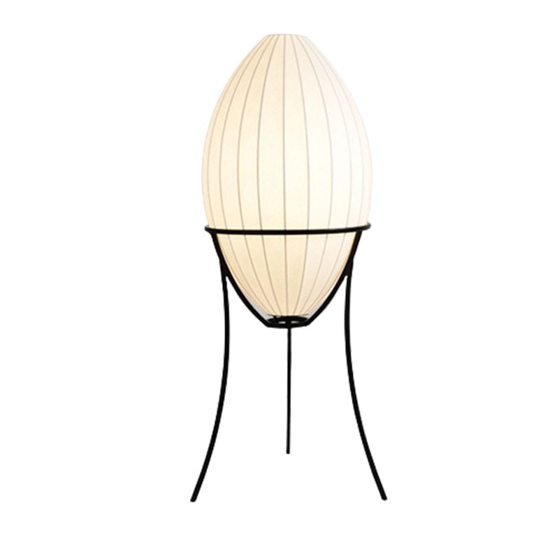 Renée Modern Egg Shaped Fabric & Metal Floor Lamp - Lumpaz