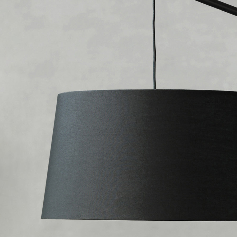 Salgado Black Floor Lamp 3 Color Temperature Switchable, Artificial Fabric & Metal - Lumpaz