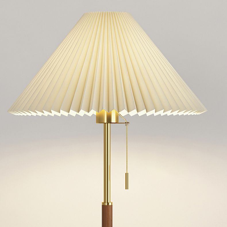 Ozawa Modern Pleated Metal Fabric Floor Lamp - Lumpaz
