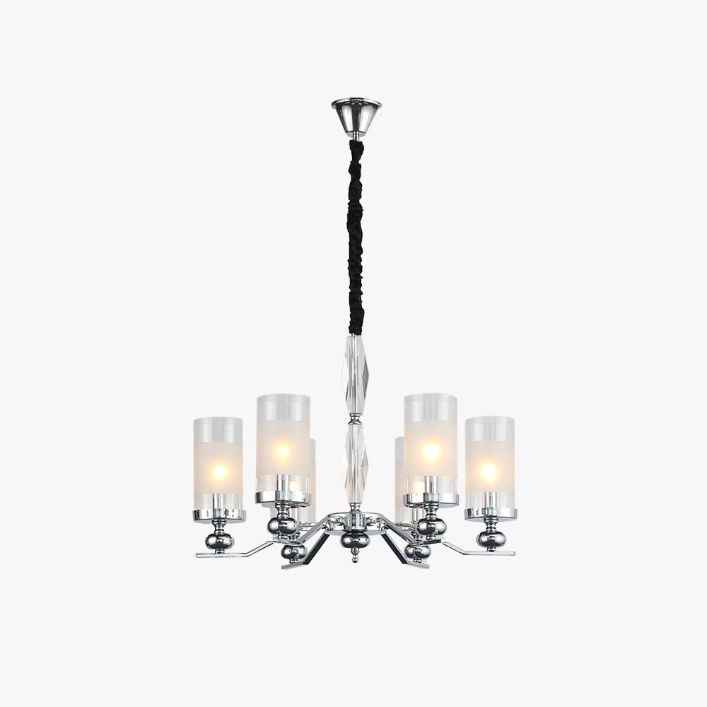 Alessio Retro Silver Metal/Glass Chandelier/Wall Lamp, Living Room - Lumpaz