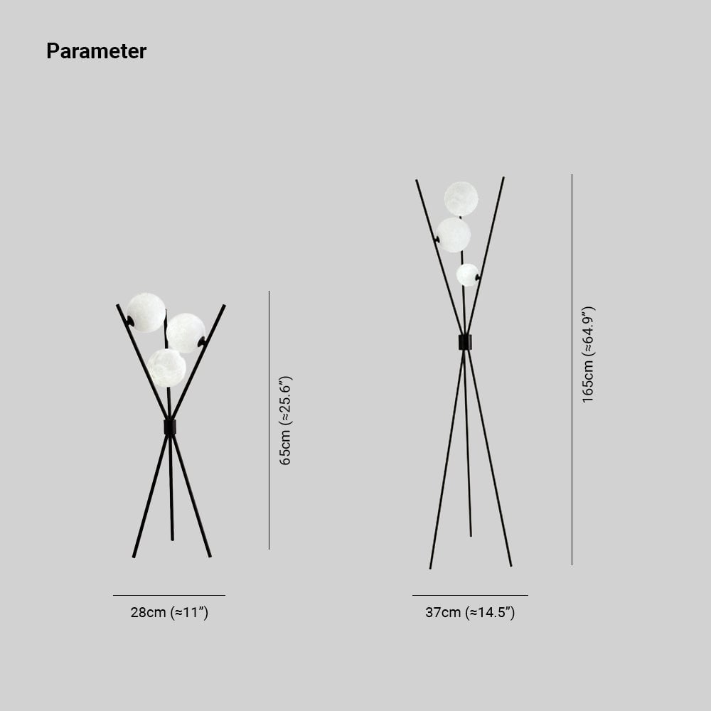 Valentina Tripod Floor Lamp/Table Lamp, Metal/Acrylic - Lumpaz
