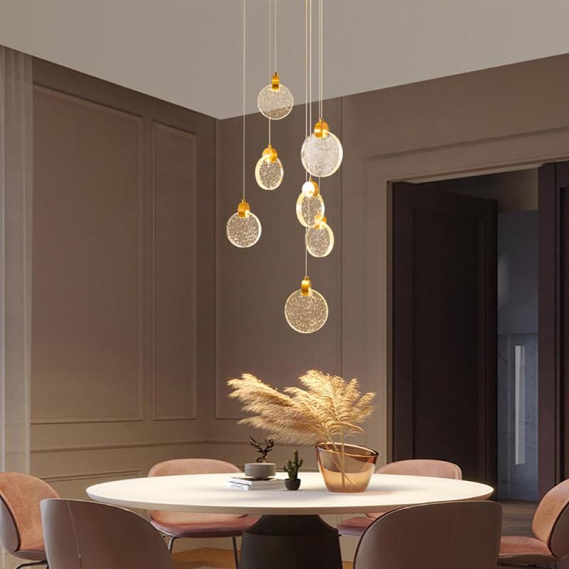 Kristy Minimalist Round  Metal/Crystal Chandelier, Gold - Lumpaz