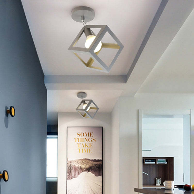 Herbert Modern Nordic Metal LED Flush Mount Ceiling Light, Black/White - Lumpaz