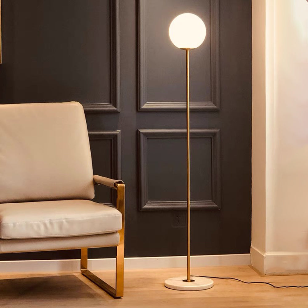 Valentina Simple Single Glass Bubble Floor Lamp - Lumpaz