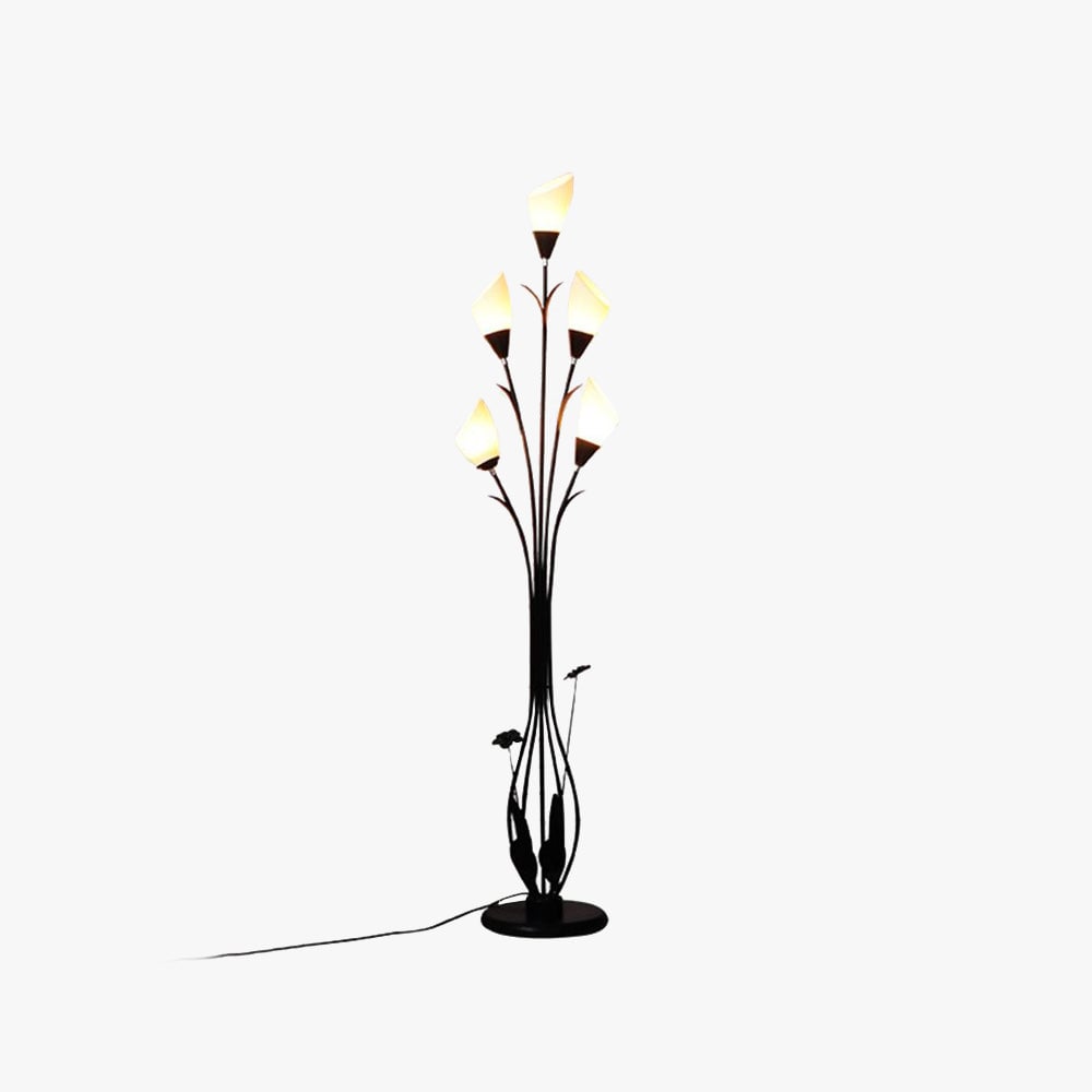 Bella Flower Branching Black Floor Lamp, Living Room - Lumpaz