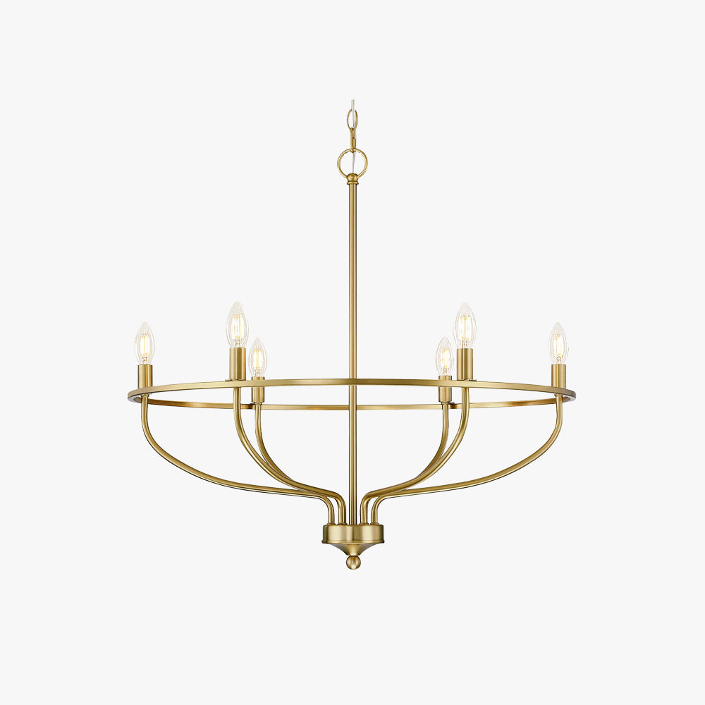 Silva Industrial Metal Candle Chandelier Black/Champagne Living Room/Bedroom - Lumpaz