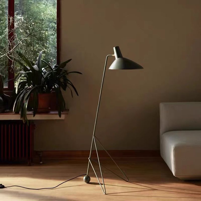 Salgado Modern Minimalist Geometric Tripod Metal Floor Lamp, Black - Lumpaz