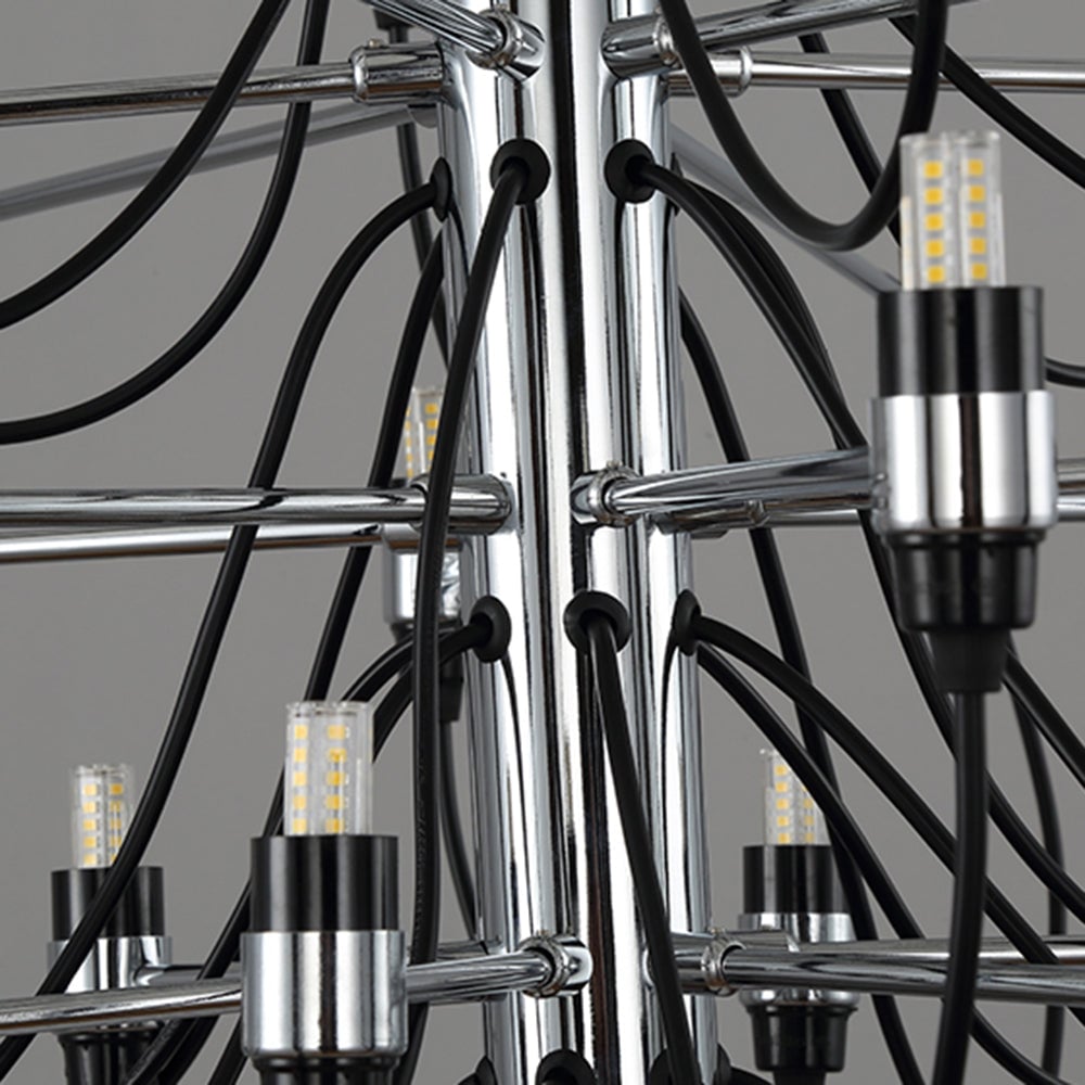 Alessio Retro Linear Metal Chandelier, Black - Lumpaz