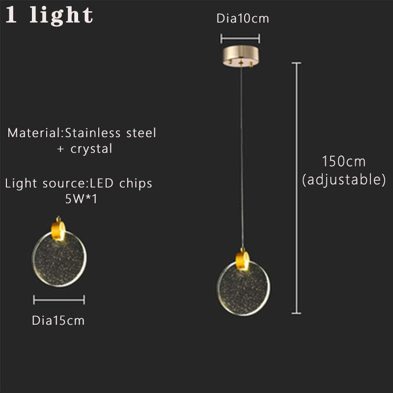 Kristy Minimalist Round  Metal/Crystal Chandelier, Gold - Lumpaz