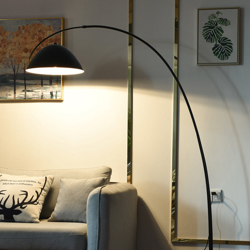 Avi Modrn Fishing Rod Metal Floor Lamp, Black - Lumpaz