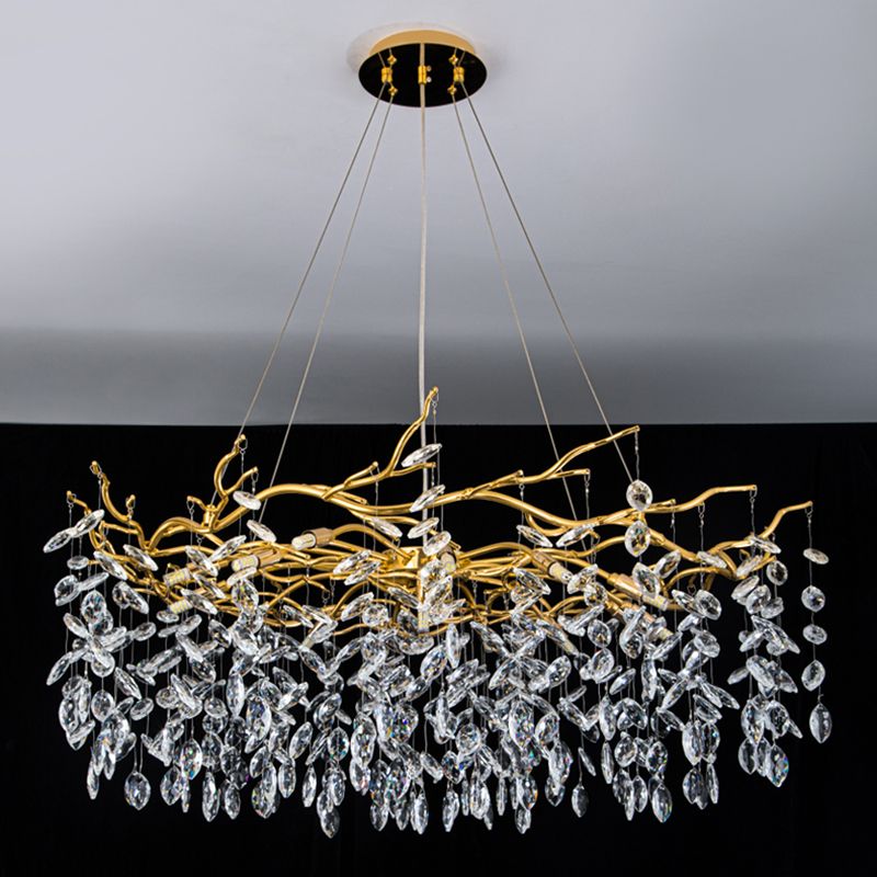 Marilyn Contemporary Gold Glass Crystal Chandelier - Lumpaz