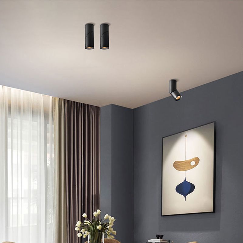 Vovak LED Rotating Flush Mount Spotlight, Black/White - Lumpaz