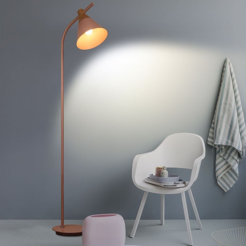 Morandi Floor Lamp, Bedroom & Living Room, Gray & Pink & Yellow, Metal - Lumpaz