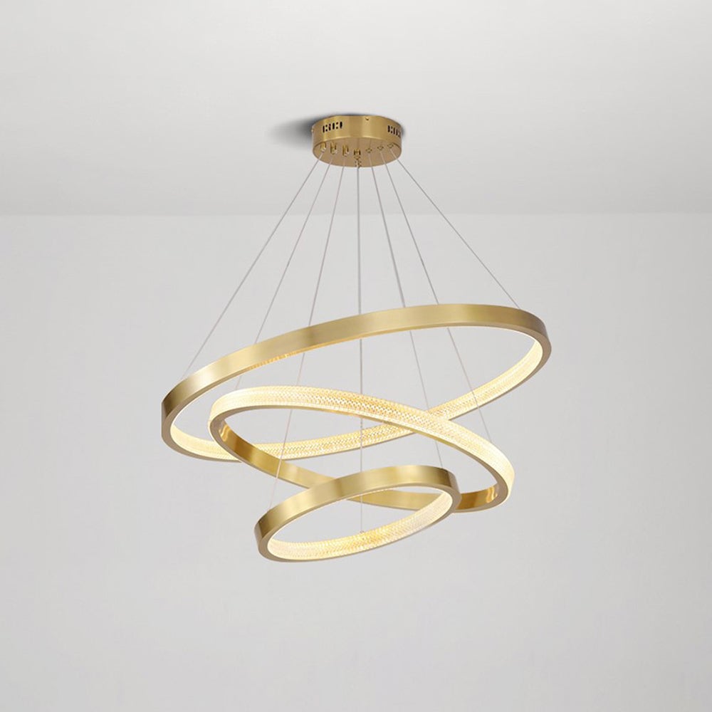 Kirsten Modern Ring Metal/Arcylic LED Pendant Light, Black/Gold - Lumpaz