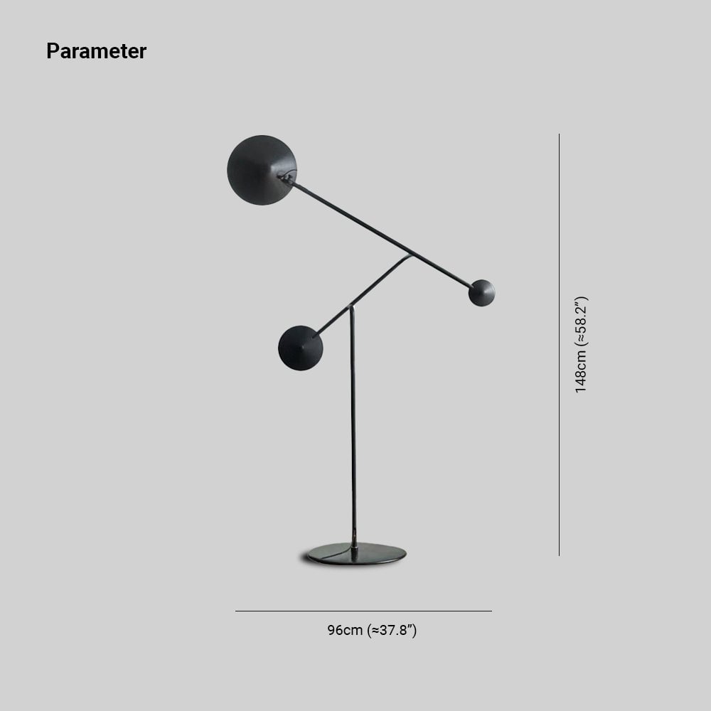 Avi Post Modern Metal Floor Lamp, Black - Lumpaz
