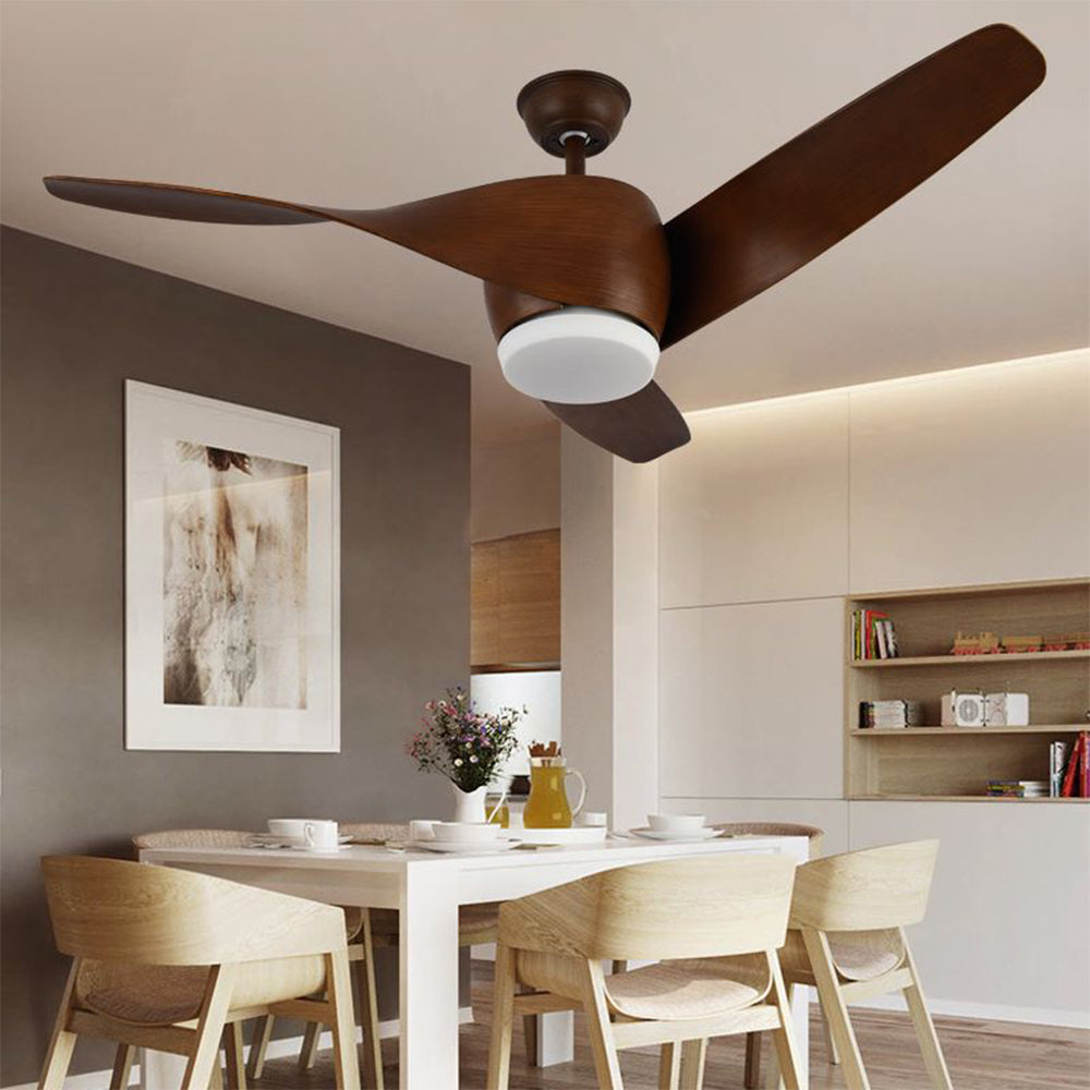 Garner 3-Blade Basic Ceiling Fan with Light, 4 Colors, DIA 52'' - Lumpaz