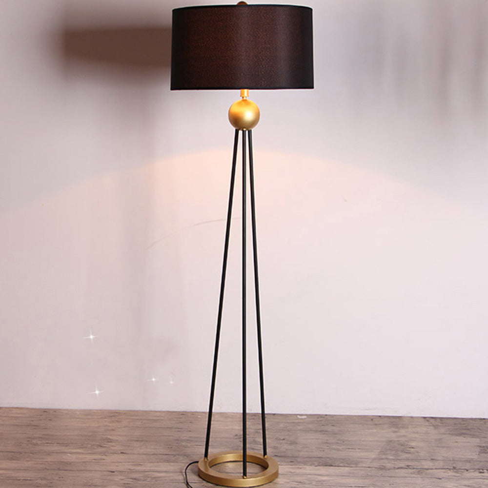 Salgado Modern Tripod Metal Floor Lamp, Black - Lumpaz