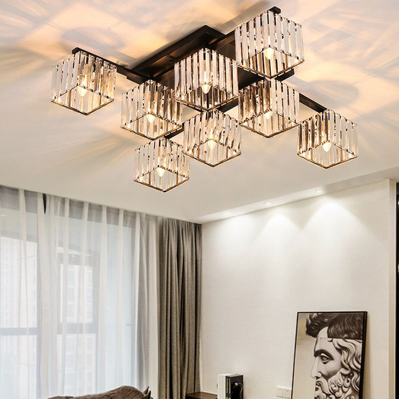 Kristy Modern Flush Mount Ceiling Light, Black/Gold - Lumpaz