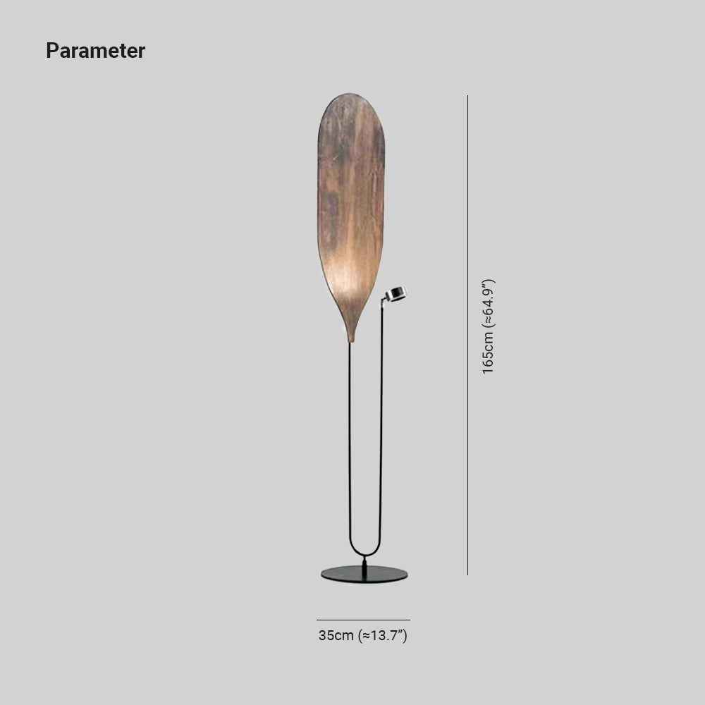 Salgado LED Floor Lamp, Metal, Reddish Brown/Aqua Blue - Lumpaz