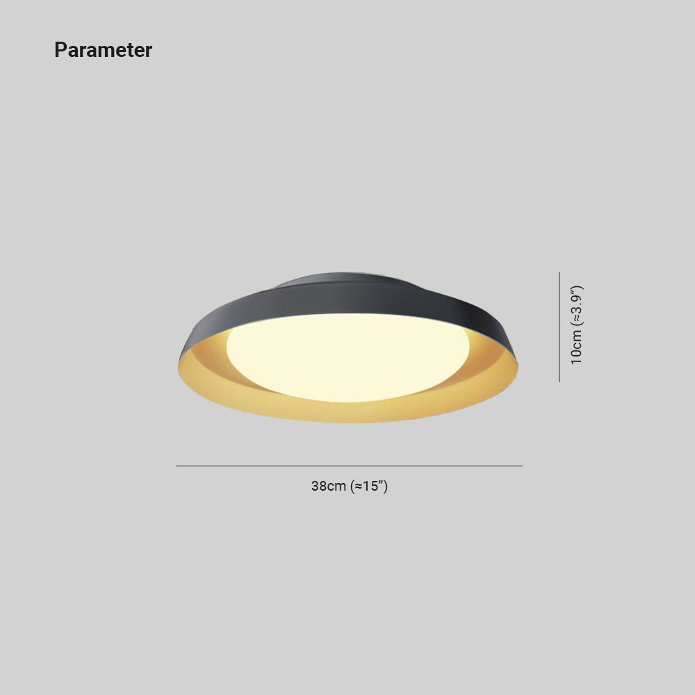 Carins Flush Mount Ceiling Light Round Retro, Metal/Acrylic, White/Black, Bedroom - Lumpaz