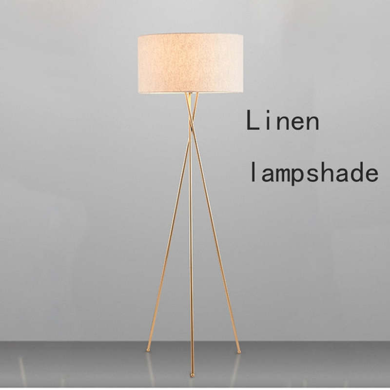 Baines Modern Tripod Floor & Table Lamp, Fabric - Lumpaz