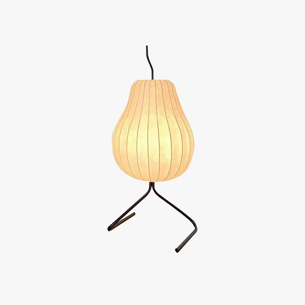 Renée Floor Lamp Pear Shaped Unique Art Deco, Fabric/Metal, Living Room - Lumpaz