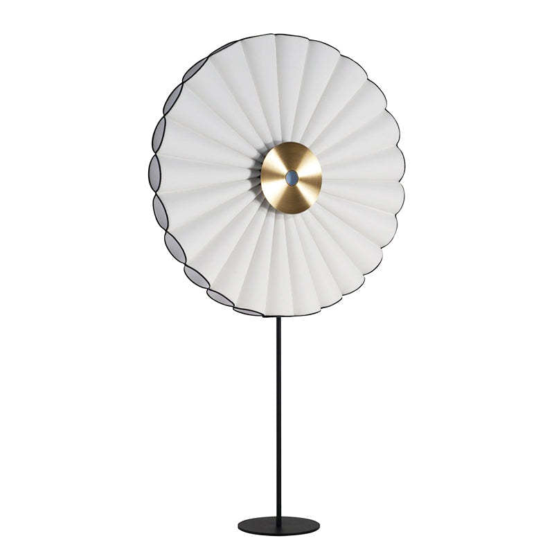 Chan Flower Metal/Artificial Paper Floor Lamp, White/Blue - Lumpaz