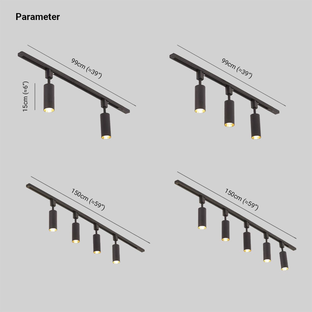 Freja Modern LED Metal Track Spotlight Black/White Living Room - Lumpaz