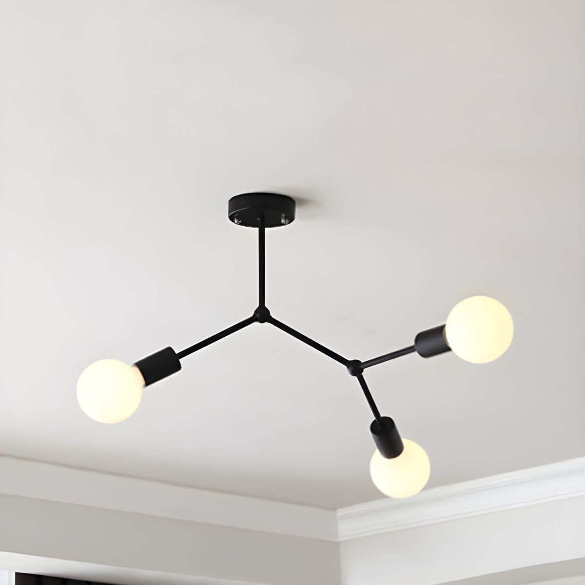 Valentina Industrial Bubbles Chandelier, Black/White/Gold - Lumpaz