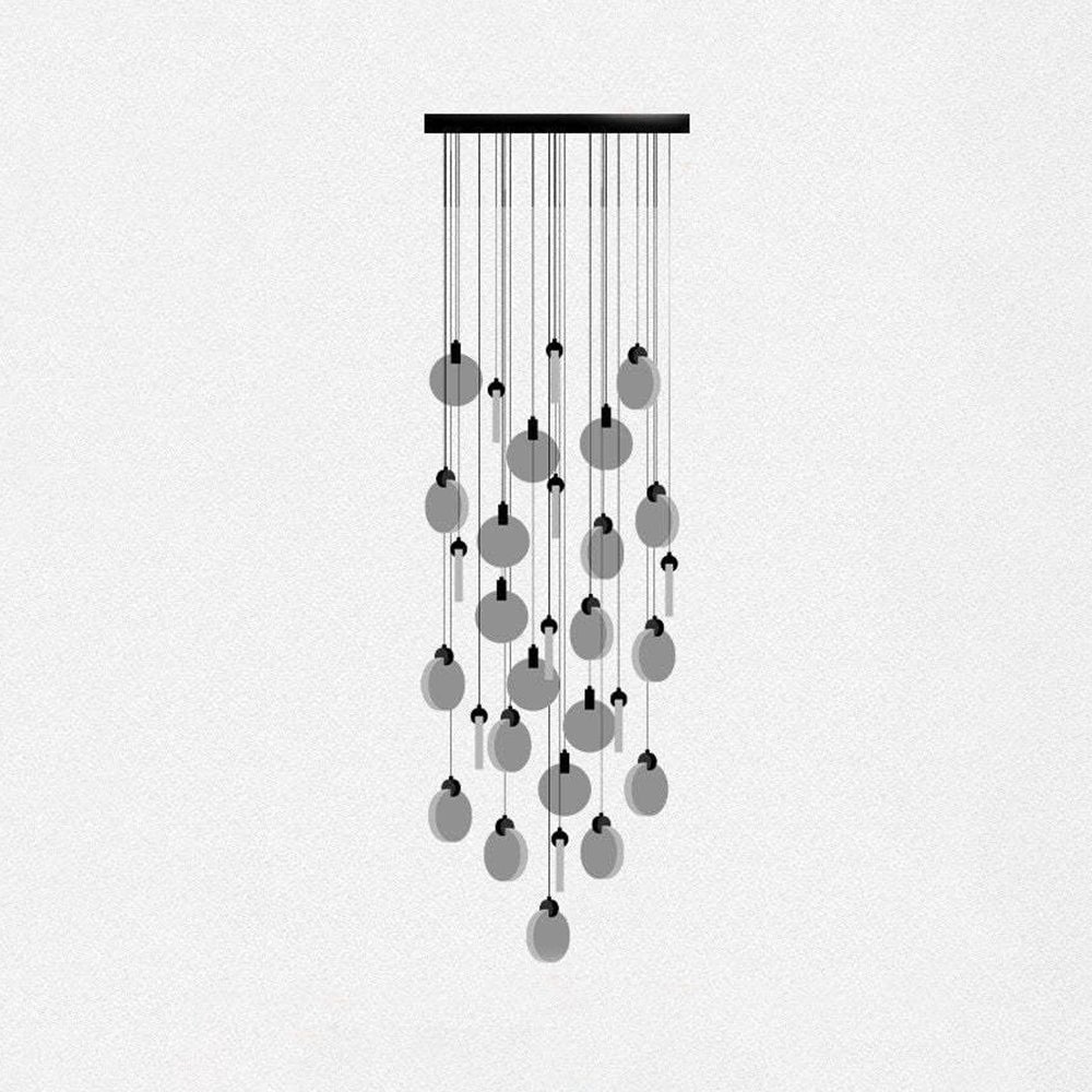 Kristy Minimalist Round  Metal/Crystal Chandelier, Gold - Lumpaz