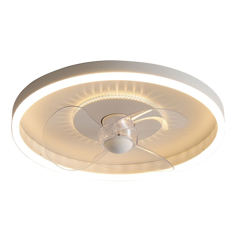 Quinn White Double-light Ceiling Fan with Light, DIA 15.7"/19.7" - Lumpaz