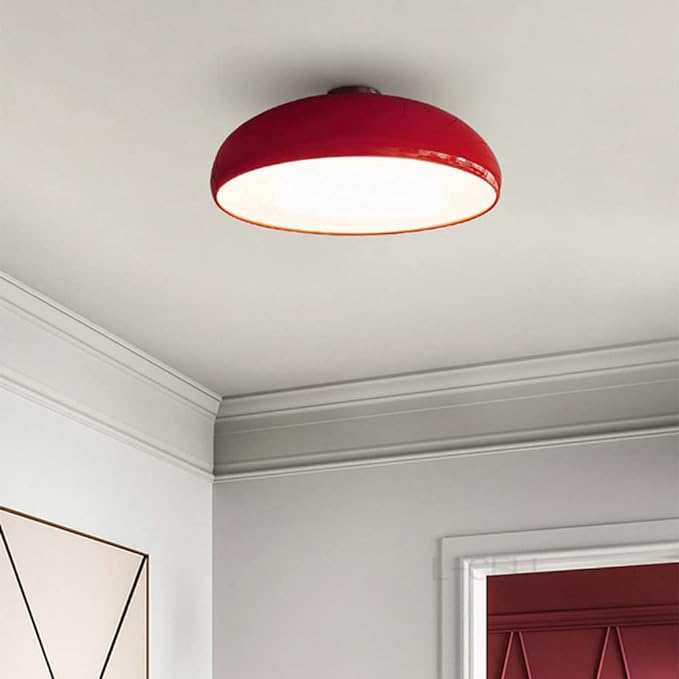 Morandi Vintage LED Ceiling Light White/Black/Red/Orange Metal Bedroom/Living Room - Lumpaz