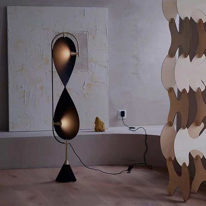 Salgado Modern Minimalist Geometric Metal Floor Lamp, Black - Lumpaz