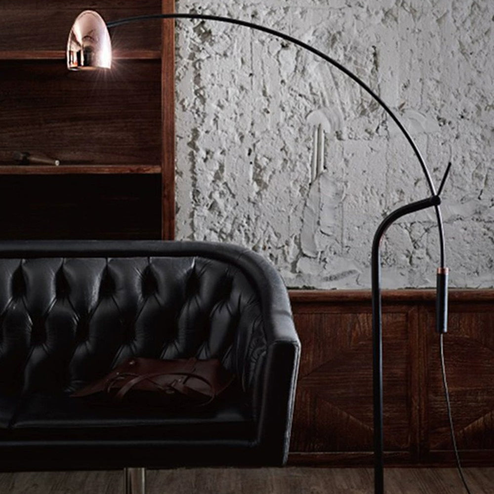 Cooley Artistic Minimalist Arc Floor Lamp, Rose Gold - Lumpaz